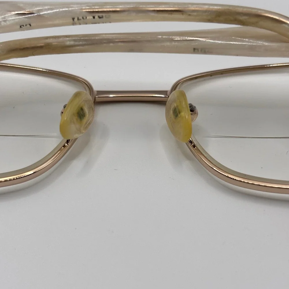 Vintage Librarian Eyeglasses Côte d'Azur‎ 53-17-135 Gold Metal Rhinestone Italy